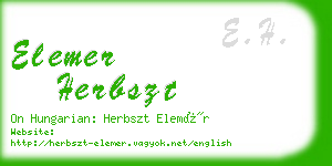 elemer herbszt business card